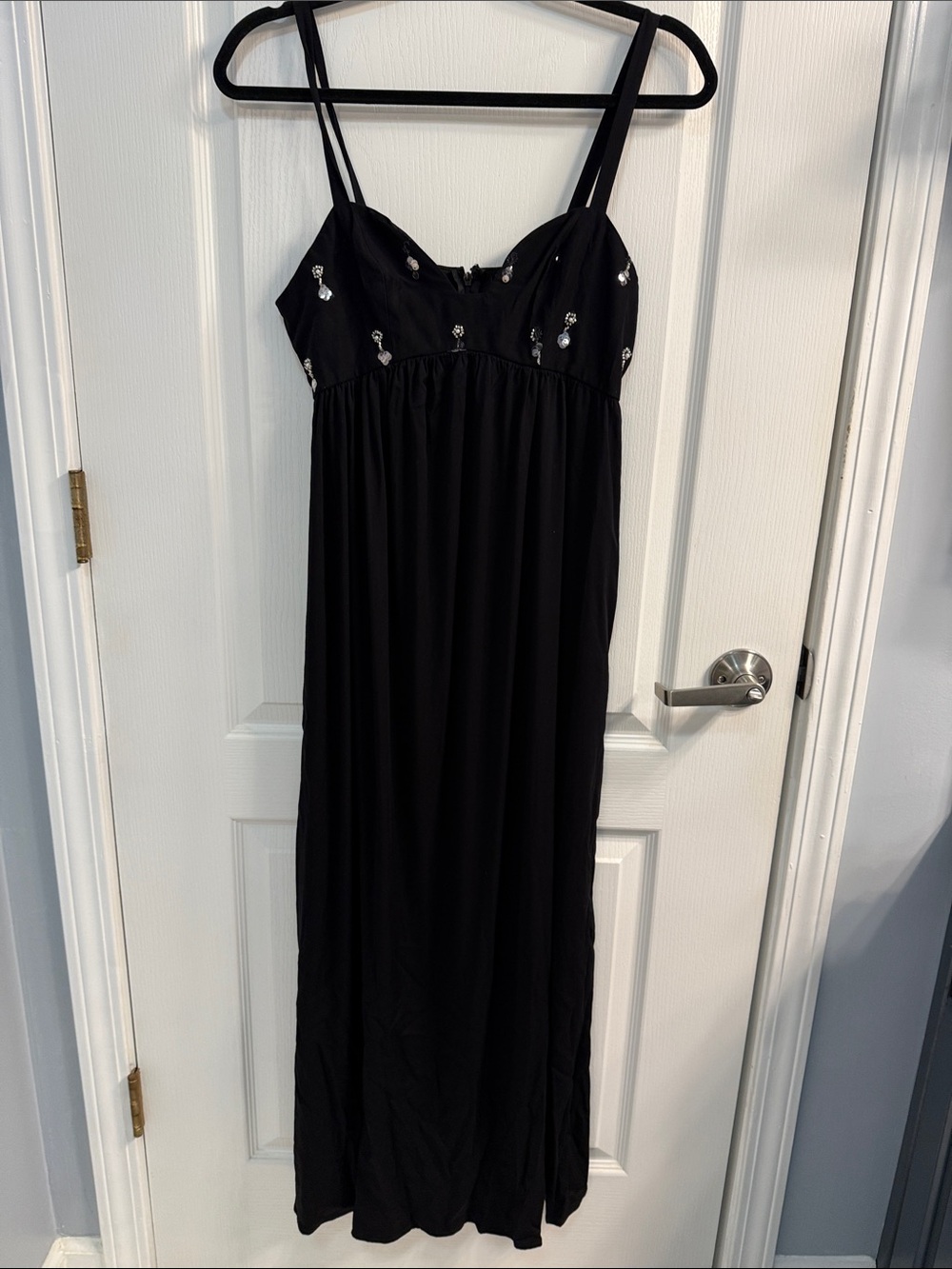 Black-Embellished Maxi Dress